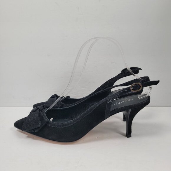 Donald J Pliner Women's Black Suede Bow Dorsay Pumps US Size 8M - Picture 4 of 10